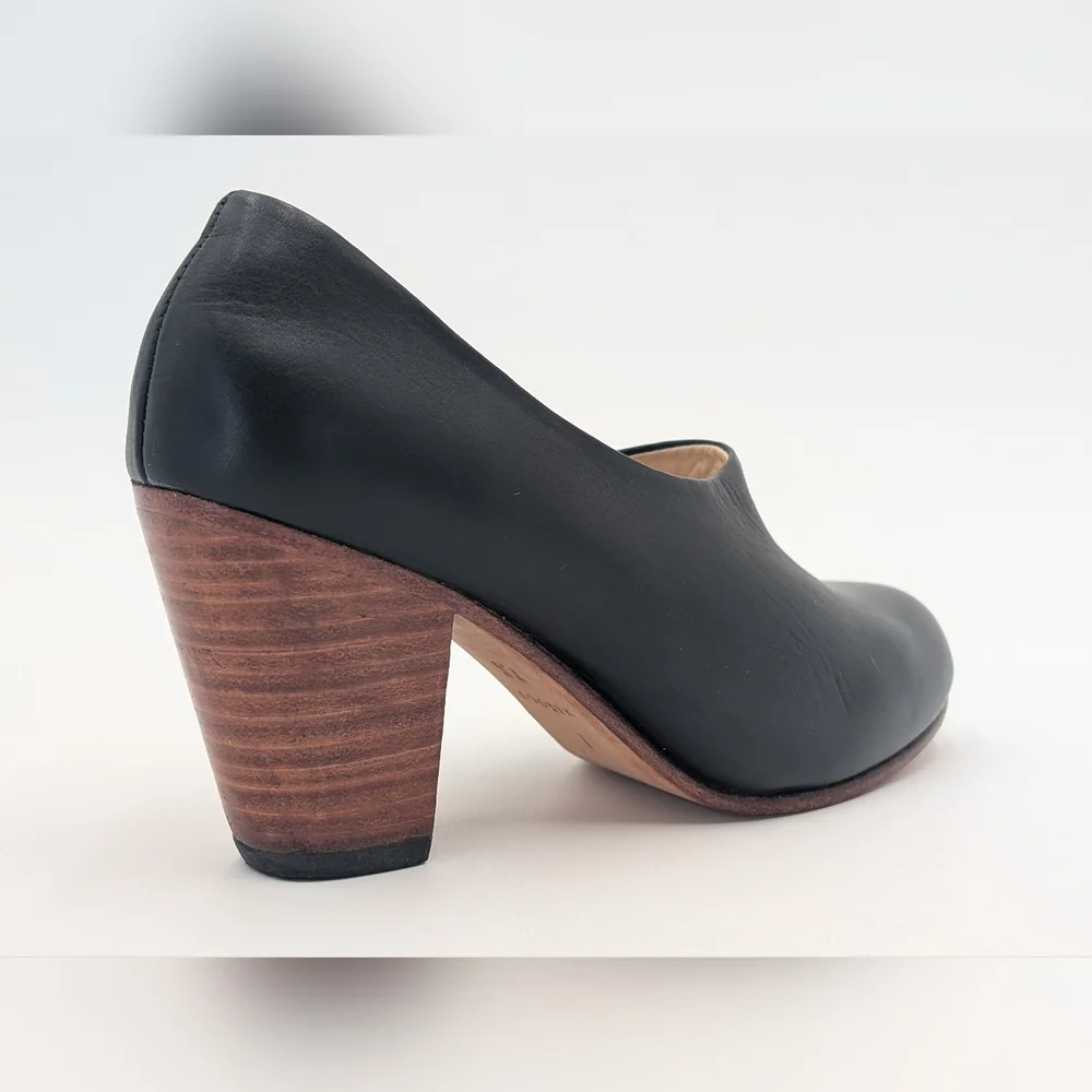 Nisolo Austin Bootie Size 7.5 Noir Black Genuine Leather With Wood Block Heels